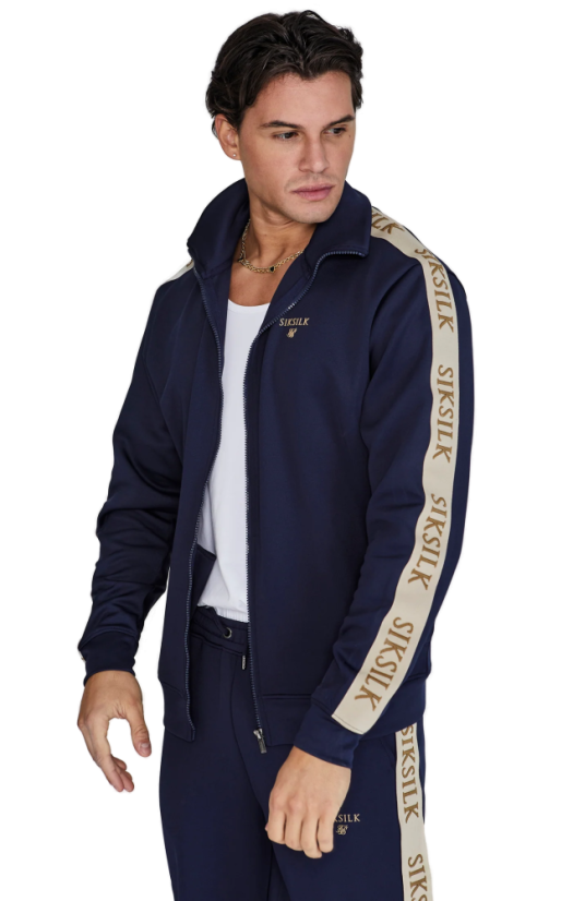 Sik Silk Pánska Mikina Zips  Navy - Veľkosť: M