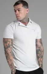 Sik Silk Pánske Šedé Polo Tričko Smart Revere