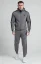 Sik Silk Pánska Šedá Tepláková Súprava Taped Zip Thru Hoodie & Jogger Set - Veľkosť: L