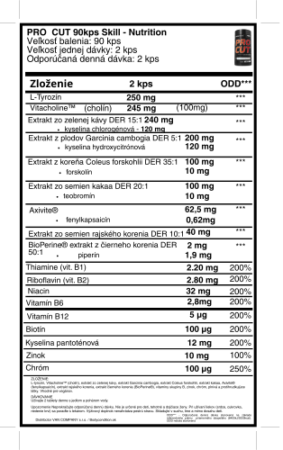 Skill Nutrition - Pro Cut 90kps - Balenie: 90kps