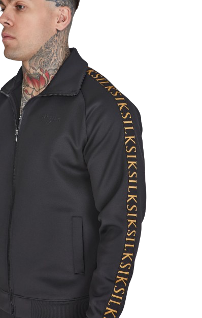 Sik Silk - Pánska Čierna Mikina Full Zip Track Top - Veľkosť: M