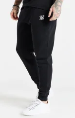 Sik Silk Pánske Čierne Tepláky Essential Cuffed