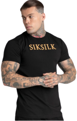 Sik Silk Pánske Čierne Tričko Muscle Fit