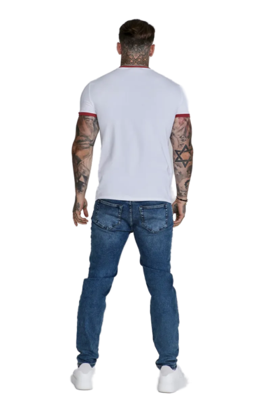 Sik Silk - Pánske Biele Tričko Ringer T-Shirt