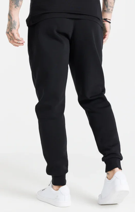 Sik Silk Pánske Čierne Tepláky Essential Cuffed - Veľkosť: M