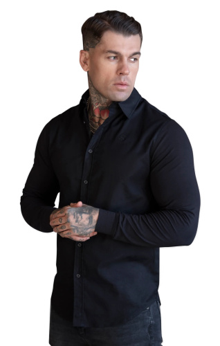 Sik Silk Pánska Čierna Košeľa Essentials - Veľkosť: M