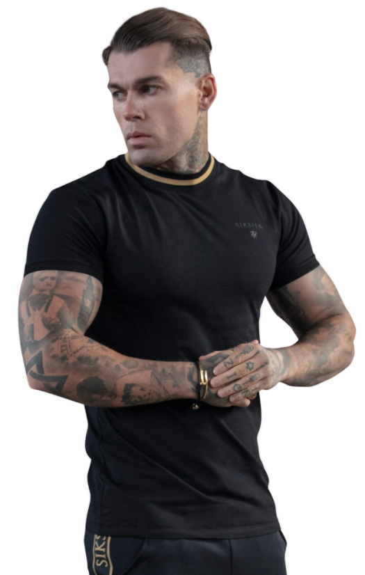 Sik Silk - MUSCLE FIT T-shirt  Black - Veľkosť: L